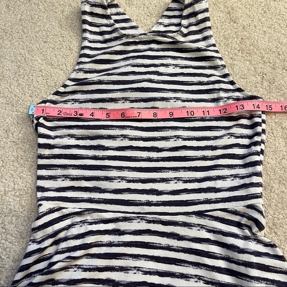 American Eagle Outfitters Striped Criss Cross Cutout Dress Womens S Stretch - Picture 6 of 8